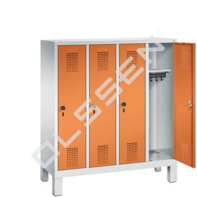 Low model 4-person primary school locker on legs (135 cm high)